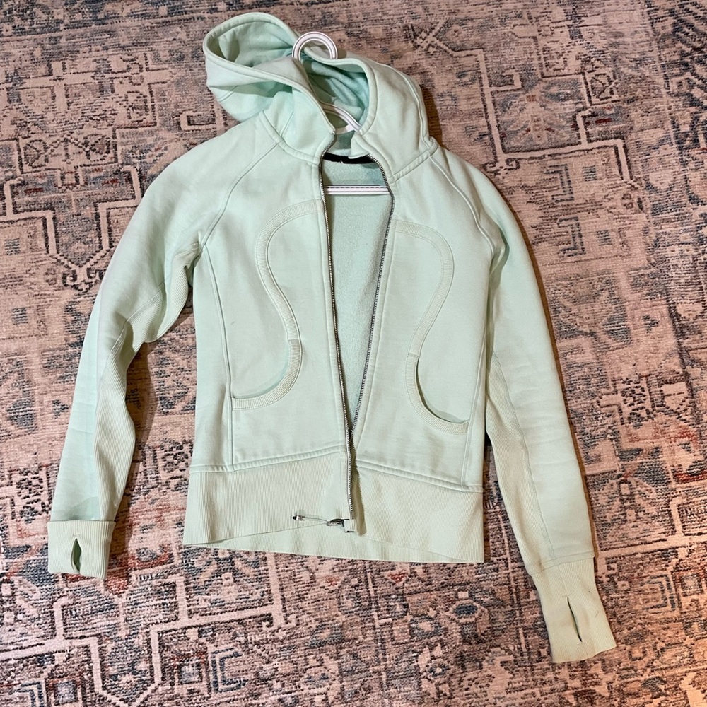 Lululemon full zip Scuba sweatshirt in mint color